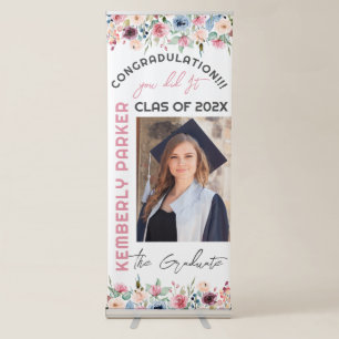 Spring Flowers Border Graduation Retractable Banner