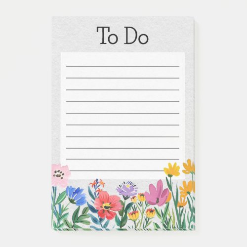 Spring Flowers Botanical Garden Notepad Todo List