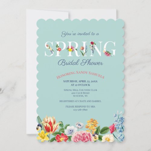 Spring Flowers Bridal Shower Invitation