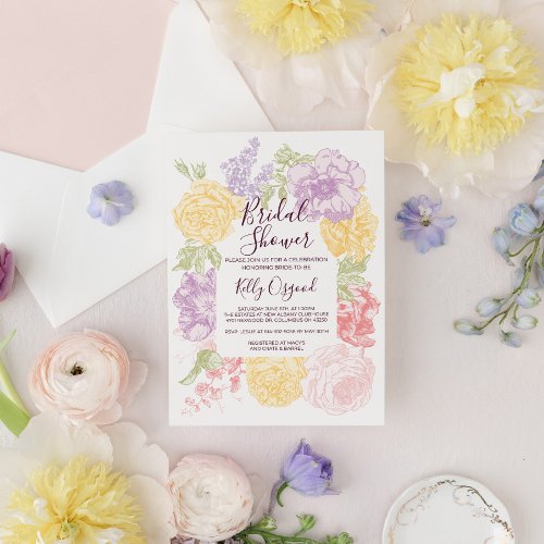 Spring Flowers Bridal Shower Invitation