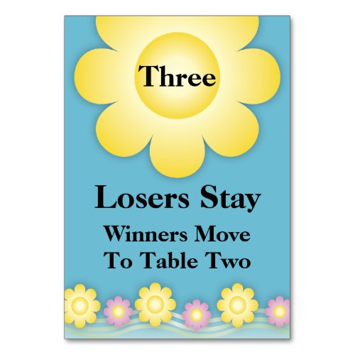 Spring Flowers Bunco Table Card 3