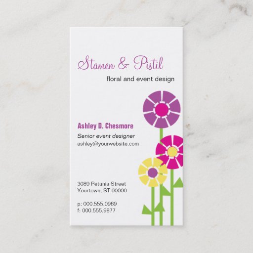 Customizable Spring Flowers Business Card