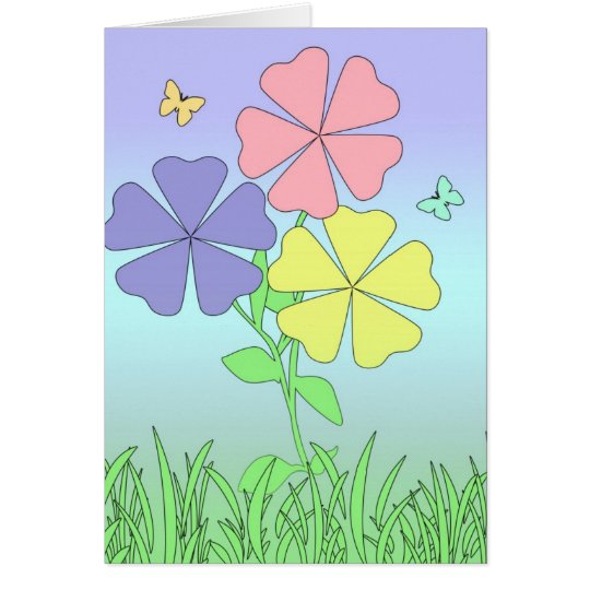 Spring Flowers & Butterflies Card