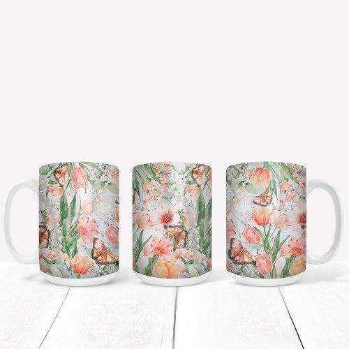 Spring Flowers Butterflies Coffee Mug