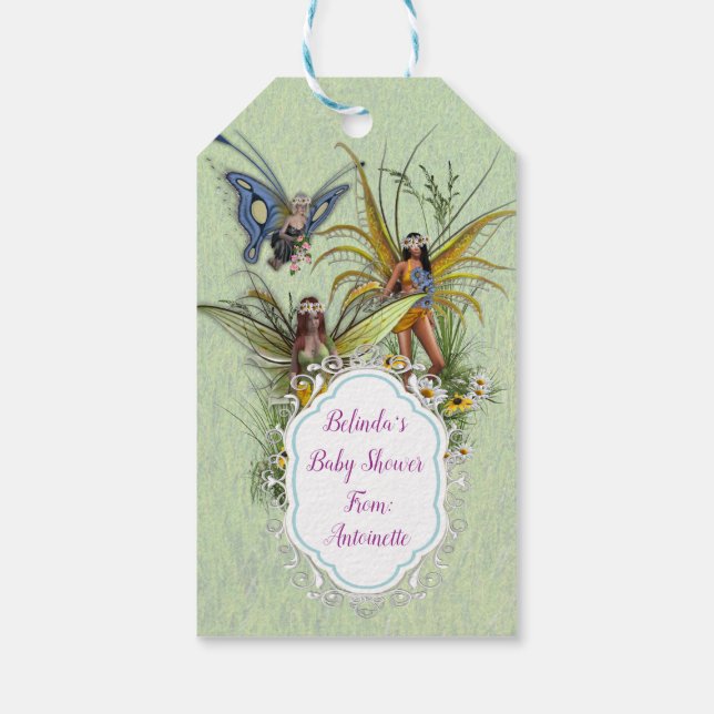 Spring Flowers & Butterfly Fairies Gift Tags (Back)