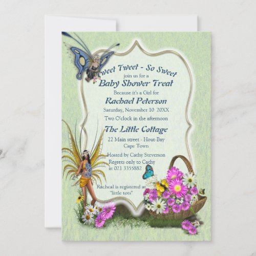 Spring Flowers  Butterfly Fairies Invitation