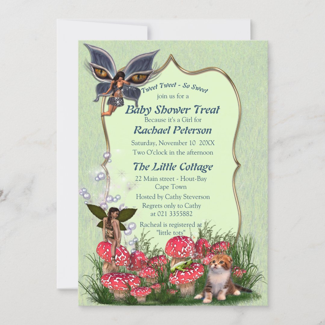 Spring Flowers & Butterfly Fairies Invitation | Zazzle