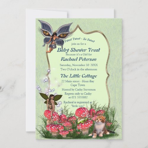 Spring Flowers  Butterfly Fairies Invitation