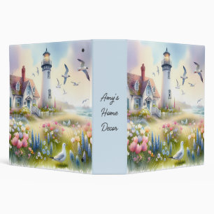 Spring Flowers by Lighthouse Coastal Cottage 3 Ring Binder