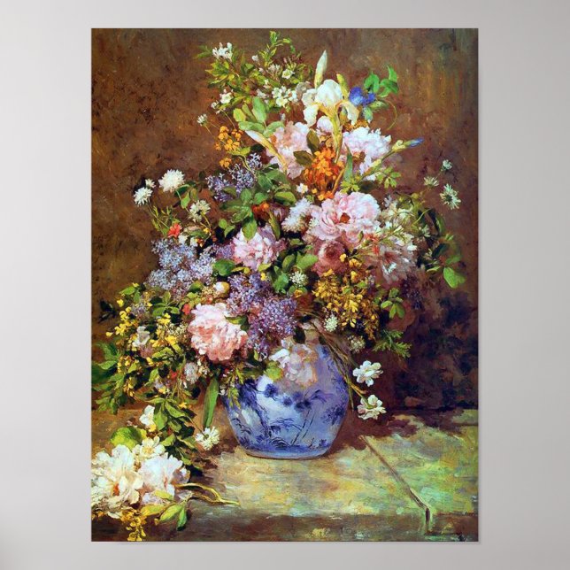 Spring Flowers by Renoir Print (Front)