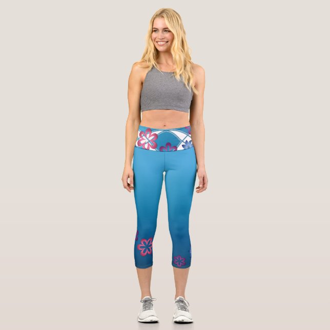 Spring Flowers Capri Leggings (Front)