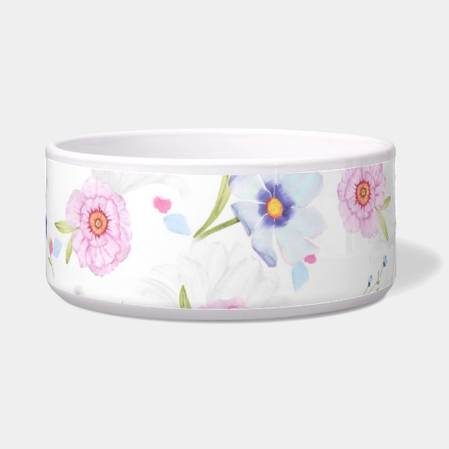 spring flowers cat food bowl (Front)