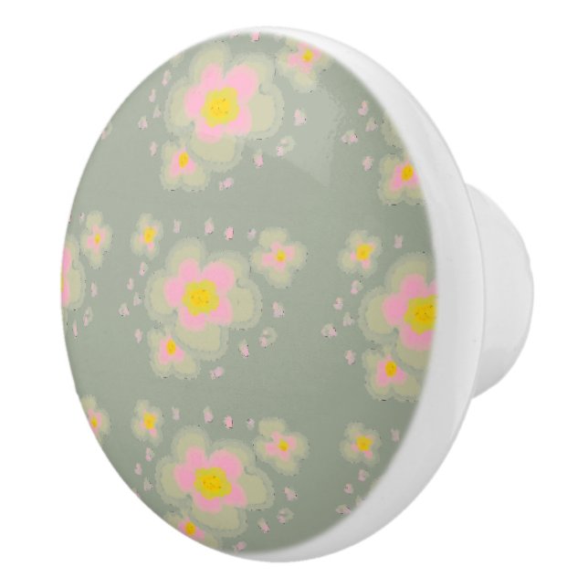 Spring Flowers Ceramic Knob (Right)