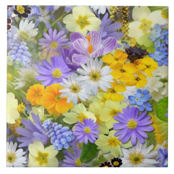 Spring Flowers Ceramic Tile by Virginia5050 at Zazzle