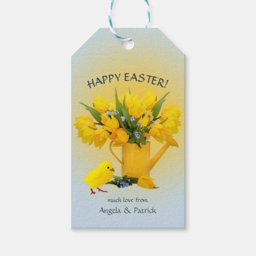 Spring Flowers Chick Easter Gift Tag