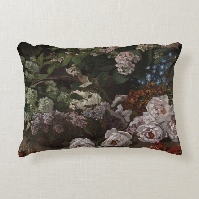 Spring Flowers - Claude Monet Accent Pillow (Front)