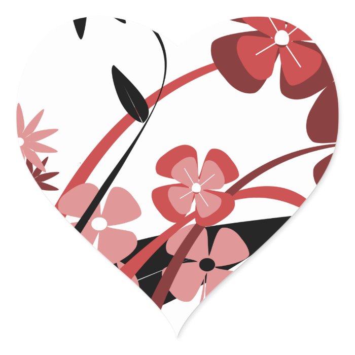 Spring Flowers Clipart Heart Sticker