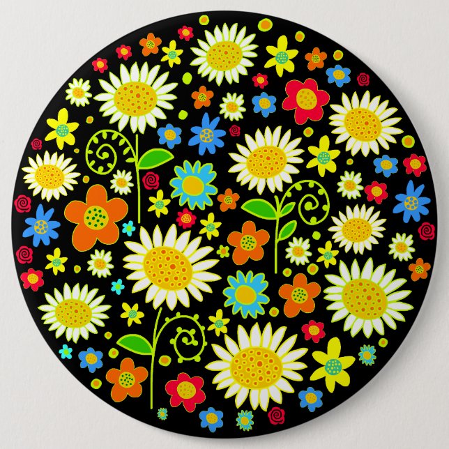 Spring Flowers - Colossal Pinback Button (Front)