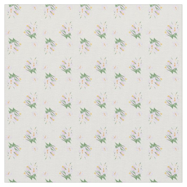 Spring flowers crocuses fabric (Close Up)