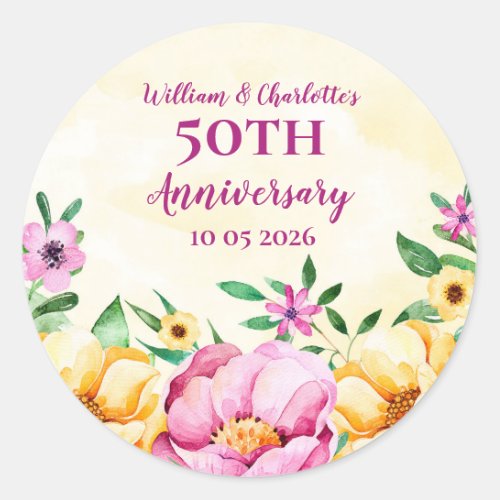 Spring Flowers Custom Anniversary Favor Tag