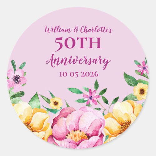 Spring Flowers Custom Anniversary Favor Tag