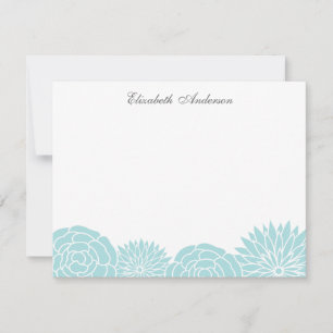 Spring Flowers Custom Flat Thank You Notes {blue} Invitation