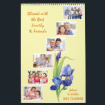 Spring Flowers Custom Photo Collage Yellow Calendar<br><div class="desc">This photo calendar is ready for you to add 12 of your favorite photos and create your own practical and beautiful gift to last the whole year. The photo calendar can be personalized with your own names and custom text. The photos you add to the front and back covers will...</div>