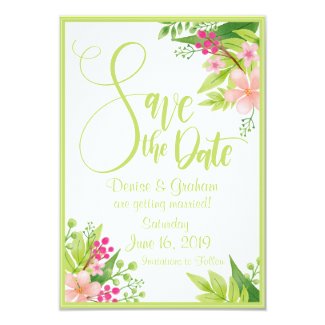 Spring Flowers Custom Save the Date Card