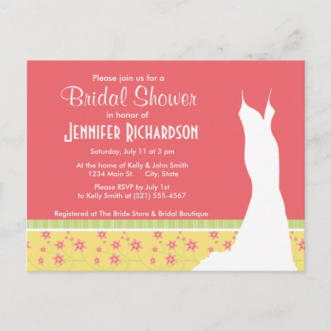 Spring Flowers; Cute Floral Invitation Postcard (Front)