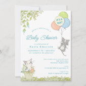 Spring Flowers | Cute Kittens Boy Baby Shower Invitation (Front)