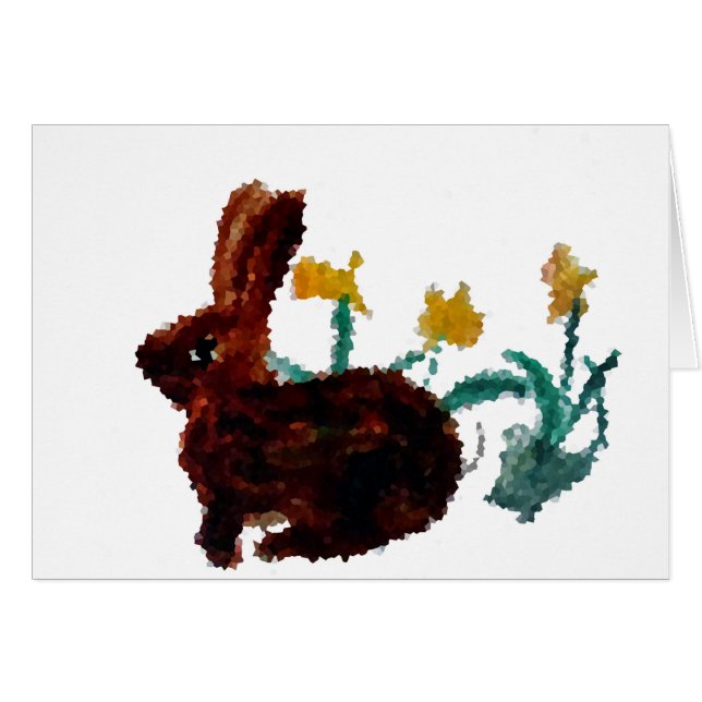Spring Flowers Cute Rabbit Cards (Front Horizontal)
