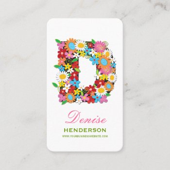 Spring Flowers "d" Monogram Profile Card by fatfatin_design at Zazzle
