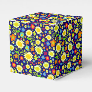 Spring Flowers - Deep Navy Favor Boxes