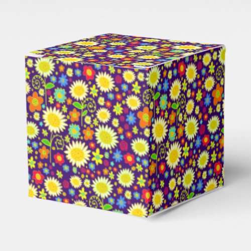 Spring Flowers _ Deep Purple Favor Boxes