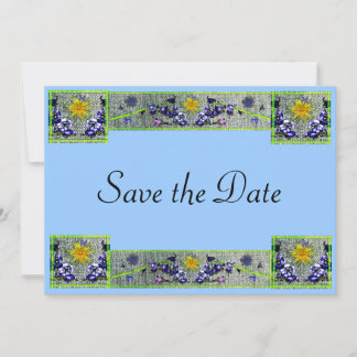 Spring Flowers Denim Save The Date