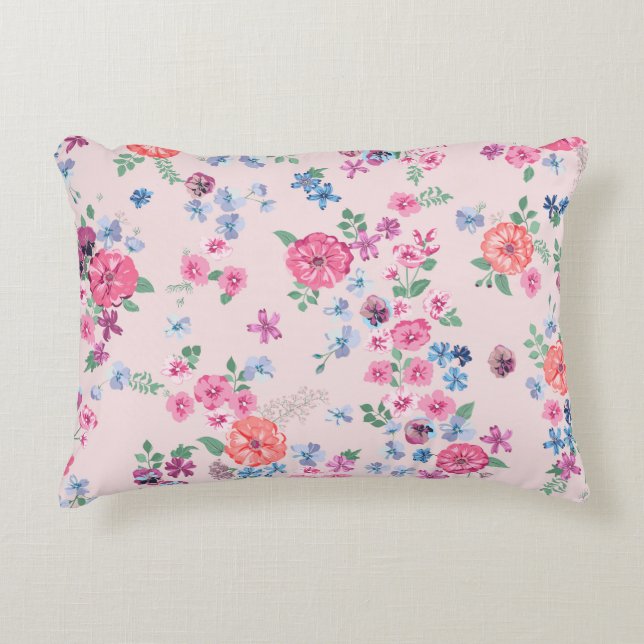 Spring flowers design. Seamless floral pattern. Pl Accent Pillow (Front)