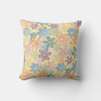 Spring Flowers Design Throw Pillow