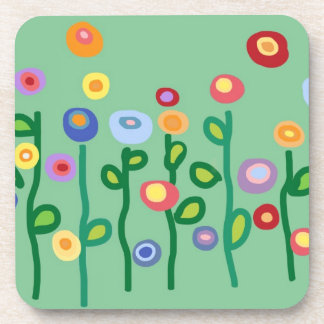 Spring flowers drink coaster