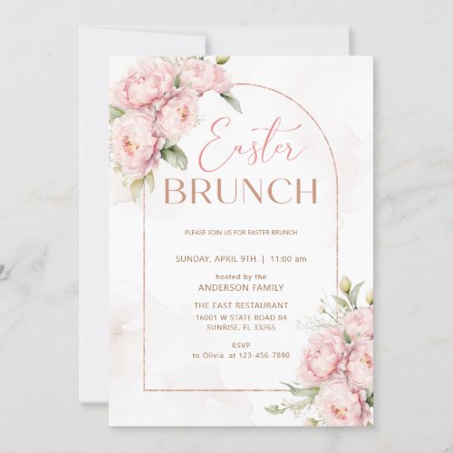 Spring Flowers Easter Brunch  Invitation