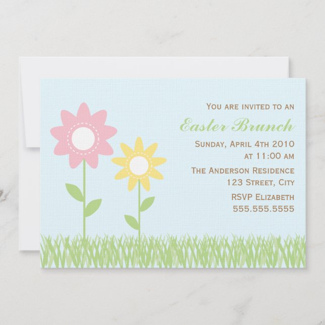Spring Flowers Easter Brunch Invitation (Front)