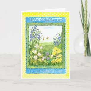 Spring Flowers Easter Card for a Mother-in-law