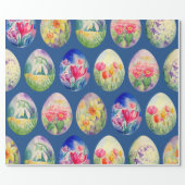 Spring Flowers Easter Eggs Wrapping paper (Flat)