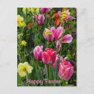 Spring Flowers Easter Postcard