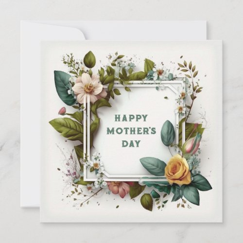 Spring Flowers Elegant Frame Mothers Day Card