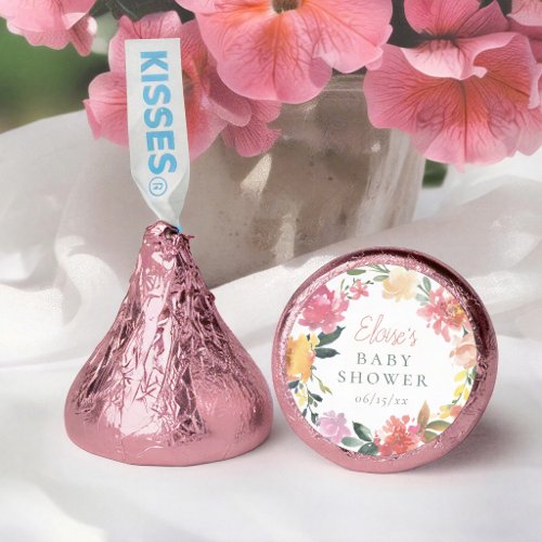 Spring Flowers Elegant & Modern Girl Baby Shower Hershey®'s Kisses®