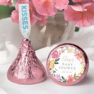 Spring Flowers Elegant & Modern Girl Baby Shower Hershey®'s Kisses®