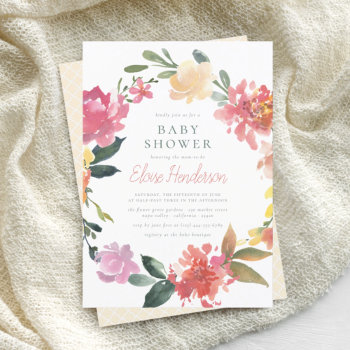 Spring Flowers | Elegant & Simple Girl Baby Shower Invitation by Cali_Graphics at Zazzle