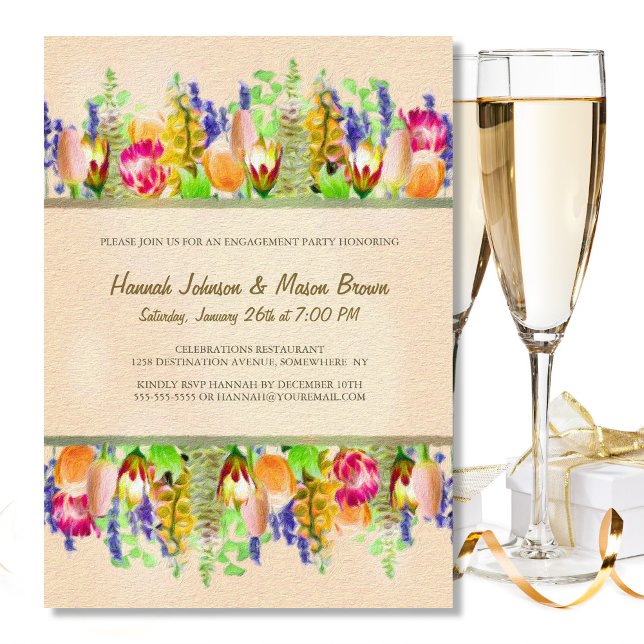 Spring Flowers Engagement Party Invitation (Creator Uploaded)