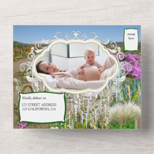 Spring Flowers & FAIRIES All in One Baby Shower Al Invitation