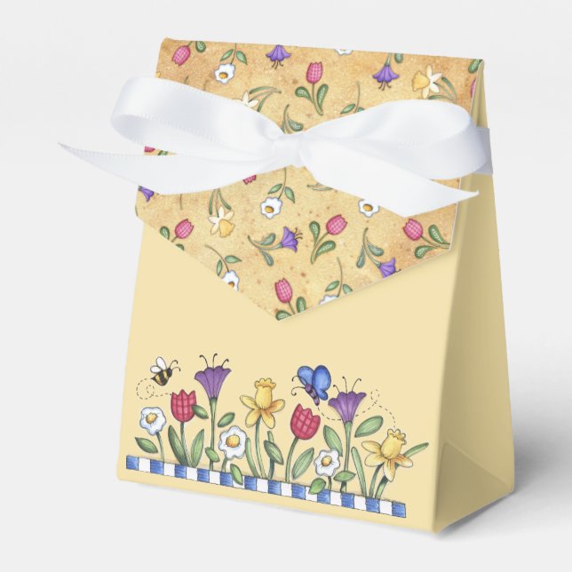 Spring Flowers Favor Boxes (Front Side)